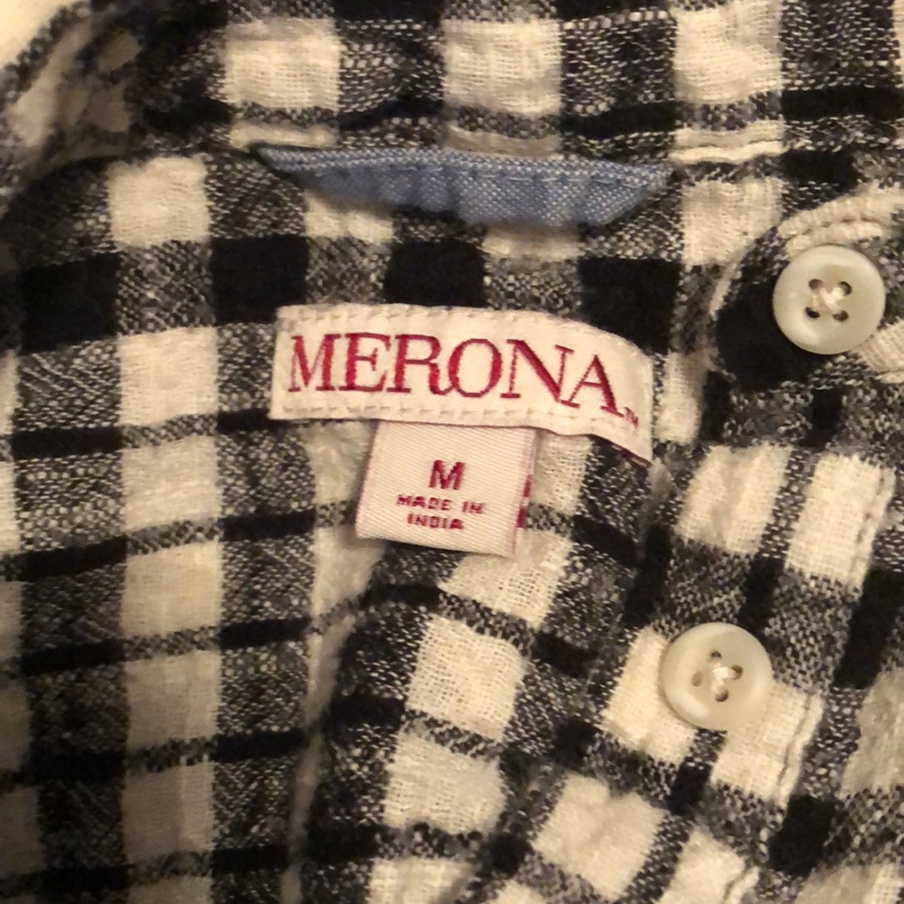 Off white and black plaid shirt - Picture 7 of 8